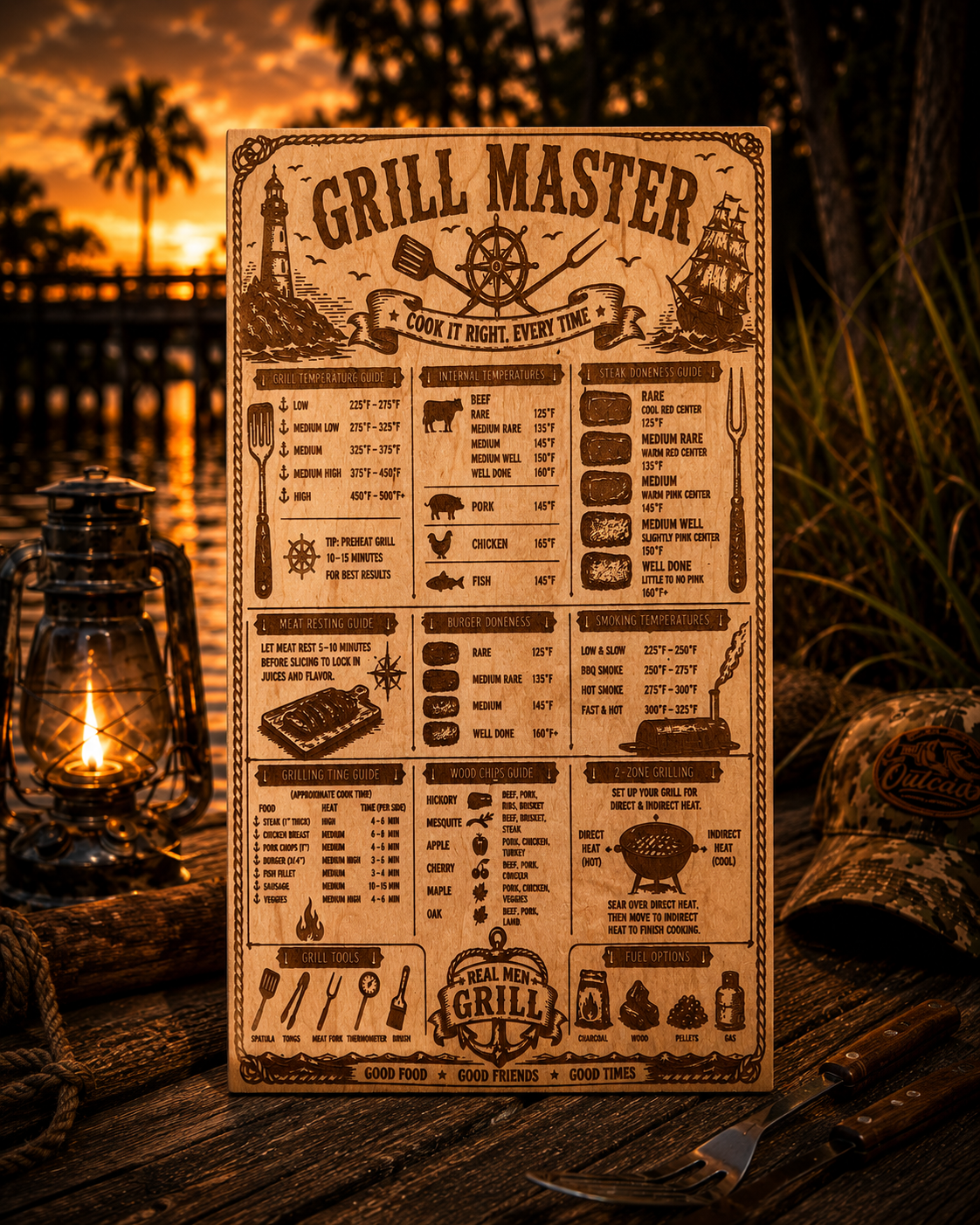 Grill master wood sign